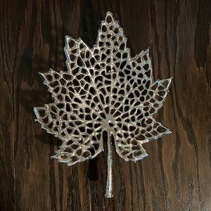 Leaf Shaped Silver Napkin Holder